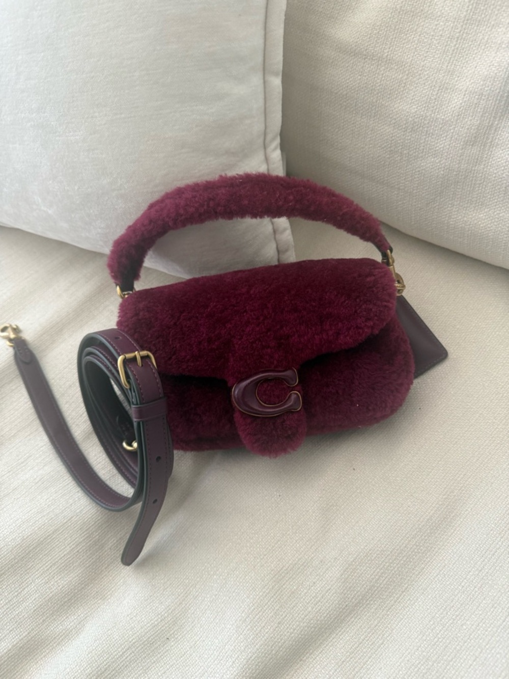 Coach Mini Pillow Tabby Shoulder Bag 18 In Shearling
